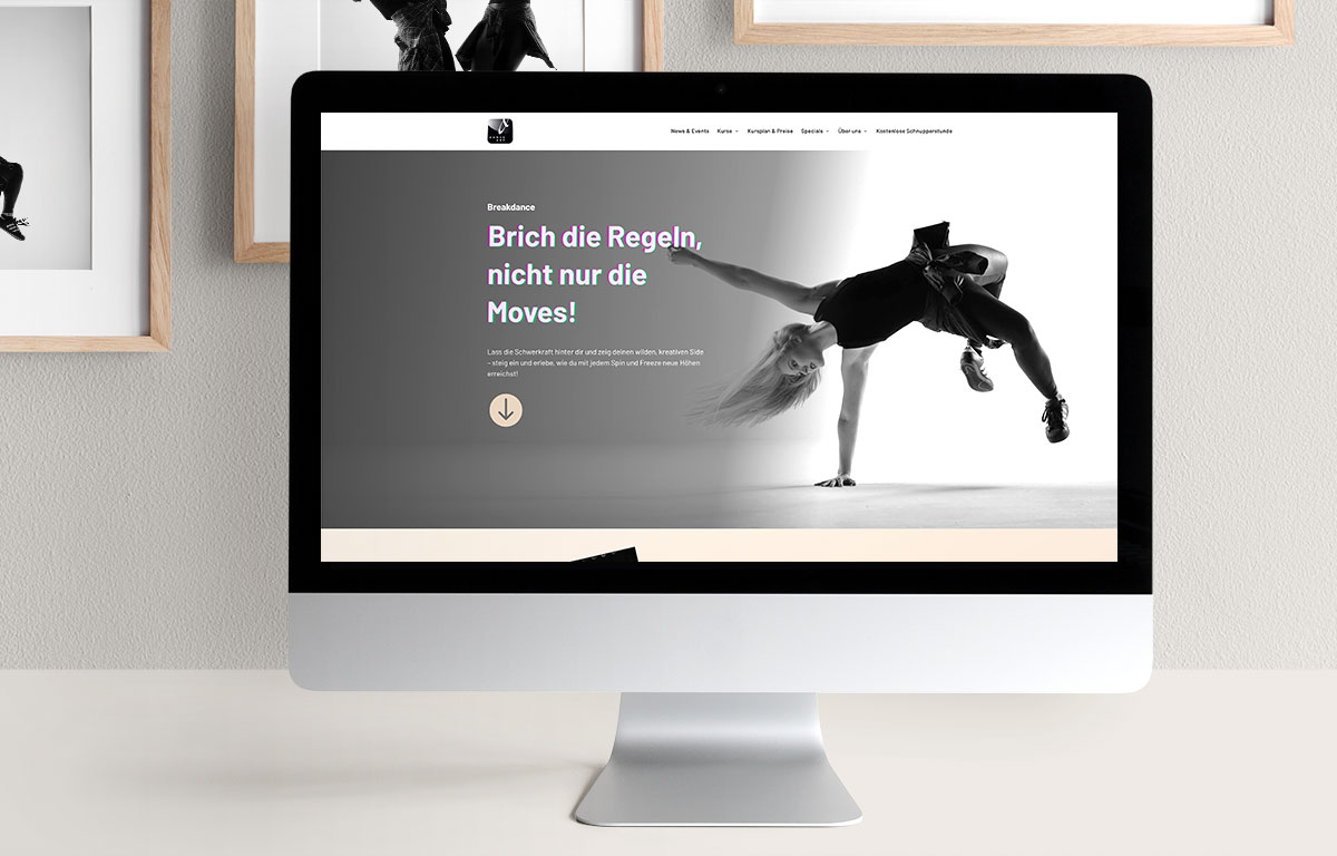 Screenshot Website Tanzschule Danceart
